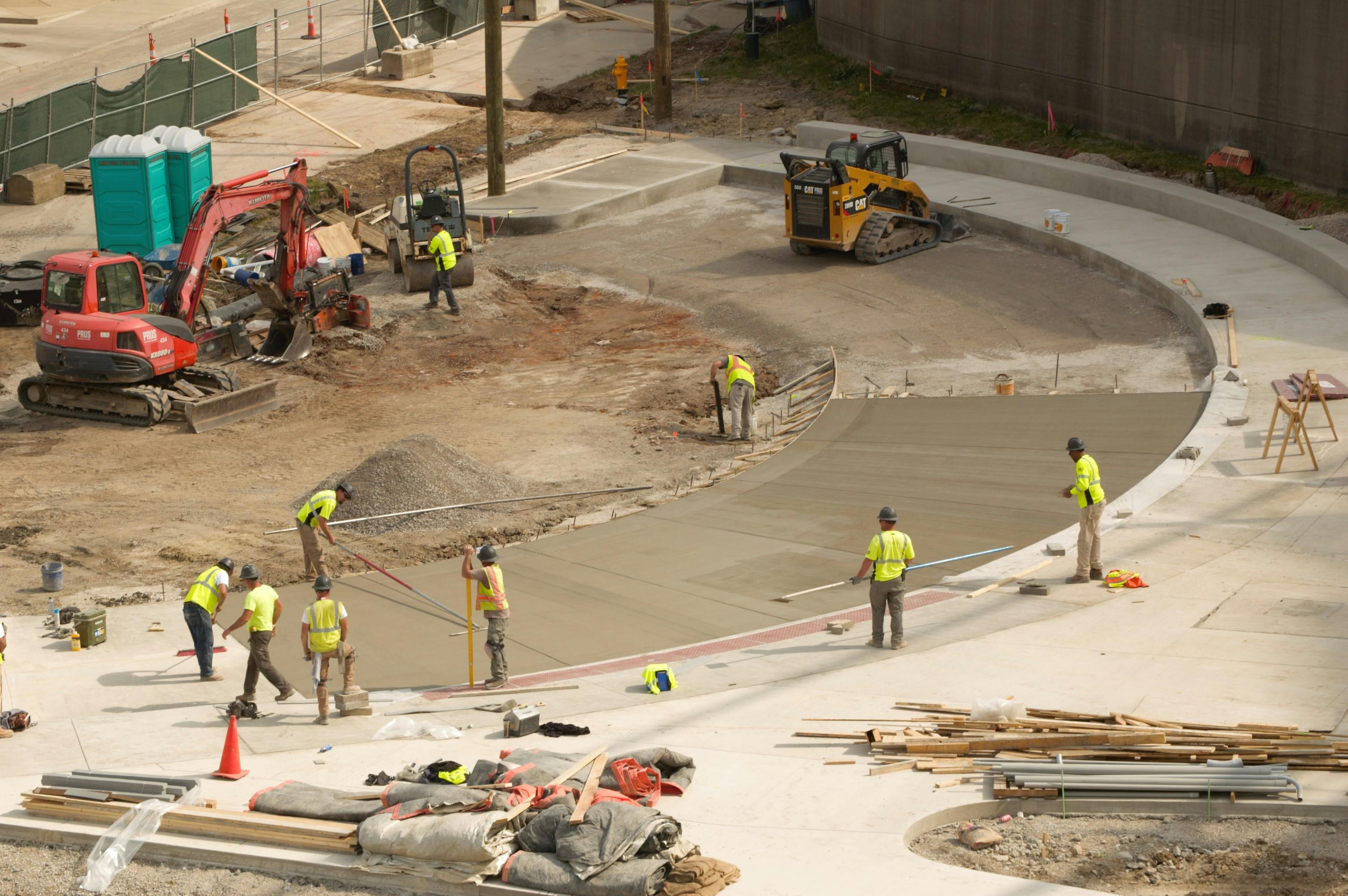 Site concrete paving and hardscape construction by The Black Table